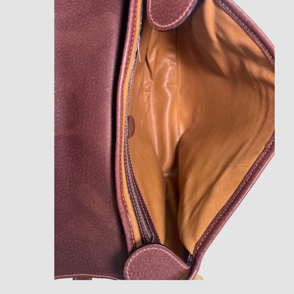 Mark Cross Vintage Herringbone Canvas & Leather Crossbody Shoulder Bag Italy - Picture 7 of 11